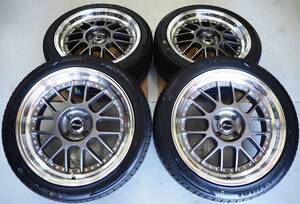 深リム メッシュ コマンダー02 17inch 4H100 7.0J+38 ガンメタ 新品 205/45R17 アクア ヴィッツ ヤリス フィット シャトル デミオ