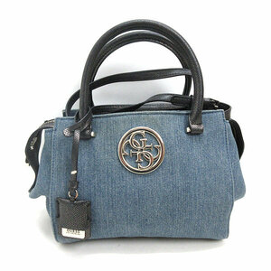 k■ゲス/GUESS デニムショルダーバッグ/2WAY/BAG/LADIES■151【中古】