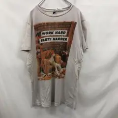 セサミストリート WORK HARD PARTY HARDER 白 Tシャツ