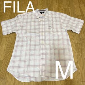 ♪⑦クリーニング済☆FILA フィラ 半袖シャツ 綿100% Mサイズ