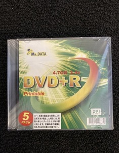 【未使用】MR.DATA DVD-R 5枚セット　DVD＋R　4.7GB　2.4X