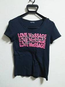 Love Message Tシャツ ブラック L バスト：86-94 身長：154-162