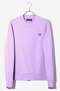 FRED PERRY Crew Neck Sweatshirt コットン ロゴ刺繍 クルーネック スウェットシャツ M ウルトラヴァイオレット M7535 /◆ メンズ レディー