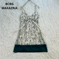 BCBG MAXAZRIA シルク100% M 総柄シアーキャミワンピース春夏