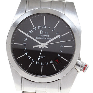 ディオール Dior CD084210 シフルルージュ GMT 自動巻き メンズ 箱・保証書付き_825368【ev10】