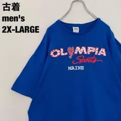 古着 デルタプロウェイト Tシャツ OLIMPIA 青 2XL