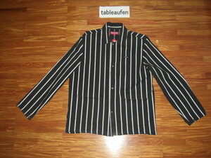 【美品】17SS Supreme Shop Jacket SmallBox Black/White Sサイズ 黒白 ストライプ シュプリーム ショップジャケット