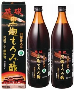 2本　オリヒロ (新) 琉球黒麹もろみ酢 900mL　発酵クエン酸を含む健康飲料です。黒糖を配合して美味しく飲みやすい。毎日の健康と美容に。