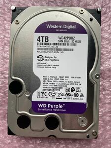 Western Digital SATA HDD 4TB Purple WD42PURZ 使用時間7h