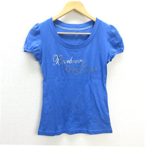 G■バーバリー/Burberry bluelabel Tシャツ/コットン【38】青/LADIES/126【中古】■