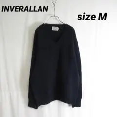 INVERALLAN ハンドニット Vネック ラム ウール セーター 英国製 M