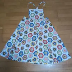 70s vintageパッチワーク エプロン ワンピース