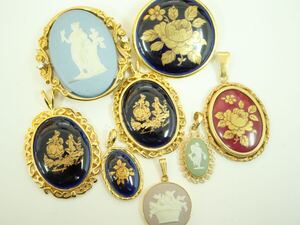 【B84】WEDG WOOD ウェッジウッド LIMOGES リモージュ ペンダントトップ など ヴィンテージ アクセサリー 大量 まとめ売り まとめ TIA