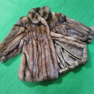 毛皮 コート ミンクファーコート MINK FUR リアルファーコート ブラウン ロングコート