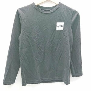 ◇ THE NORTH FACE ロングスリーブ スクエアロゴ 吸汗速乾性 キッズ 長袖 ロンＴ サイズ150 ブラック メンズ E