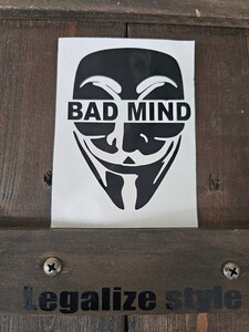 ★ステッカー★BAD MIND バッドマインド　悪い考　カッティングステッカーa