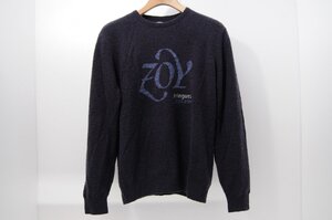 coco 中古 ゾーイ ZOY メンズ セーター 2(L) 紺 ネイビー 長袖クルーネック ニット 裏地付き レターパックプラス発送可 69431