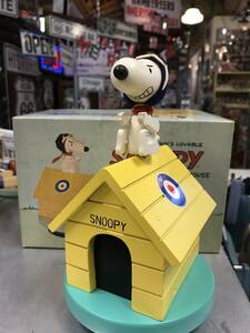 レア！ヴィンテージ☆SVHMID社　1958　デッドストック　SNOOPY　レッドバロン　木製オルゴール★箱付、レトロ、スヌーピー、ピーナッツ