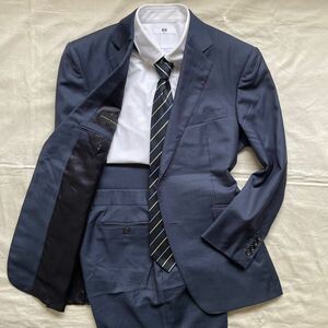 未使用級【至高の逸品】Alfred Dunhill ダンヒル ST.JAMES スーツ セットアップ シングル ネイビー チェック柄 2B 背抜き L位 イタリア製