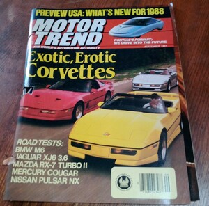 MOTOR TREND 1987年9月号　シボレー コルベット