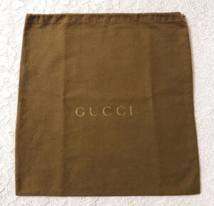 グッチ「GUCCI」バッグ保存袋 旧型（3886) 正規品 付属品 内袋 布袋 巾着袋 ブラウン 布製 33×34cm 小さめサイズ 