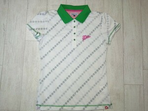 美品/FILA GOLF/フィラゴルフ/ポロシャツ/総柄/ウェア/トップス/レディース/半袖