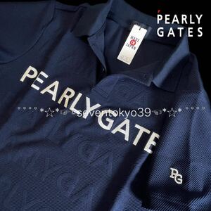 新入荷 本物 新品 41149165 PEARLY GATESパーリーゲイツ/5(サイズL)超人気 ロゴジャガード ストレッチ半袖ポロシャツ