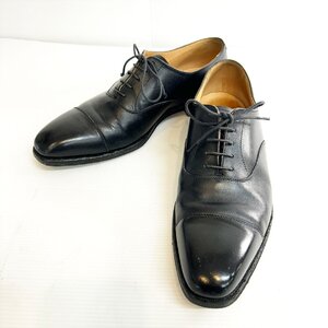 英国製 CROCKETT&JONES Paul Smith クロケット ジョーンズ ポールスミス ストレートチップ 内羽根 レザー シューズ 黒 ブラック Is12-68