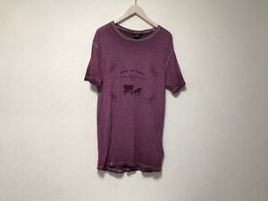 本物ディーゼルDIESEL 55DSLコットンプリント後染め柄半袖Tシャツメンズサーフアメカジミリタリーストリートスケーターピンクインド製S