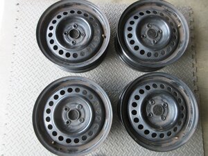 8084オ5○　15×5 1/2J PCD100 4H ホンダ純正 鉄ホイール GE フィット ZE2 インサイト 4本 刻印 CK TFO 【本州四国九州送料無料】　