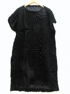 ISSEY MIYAKE me イッセイミヤケミー デザインワンピース Dress MI74FH403 綿99% ポリウレタン1% PLEATS PLEASE プリーツプリーズ