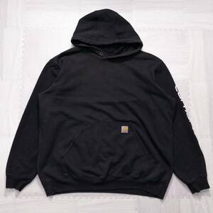 古着 00s Carhartt カーハート プルオーバー パーカー メンズXL ブラック