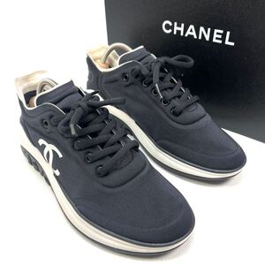 CHANEL シャネル　スニーカー　ファブリック　ココマーク　38 24cm G34763 レディース　靴　シューズ　ブラック　黒