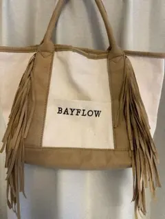 BAYFLOWフェイクスウェードフリンジロゴトート