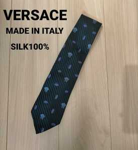 ジャンニ・ヴェルサーチ GIANNI VERSACE メデューサ 柄 ネクタイ silk 100% シルク メイドインイタリア Italy 製