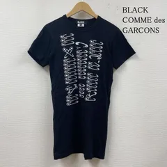 BLACK COMME des GARCONS ブラックコムデギャルソン Tシャツ 半袖 安全ピン デザイン プリント 半袖 Tシャツ ロング丈 カットソー AD2016