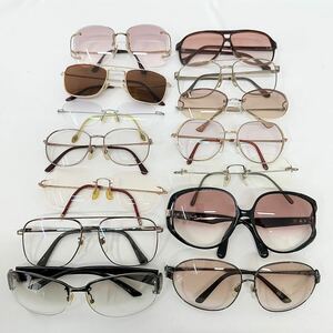 【M0602】 Dior Burberry INDIVI等 メガネ 眼鏡 度入り サングラス フレーム 14点おまとめ ヴィンテージ ジャンク品あり ケース付き