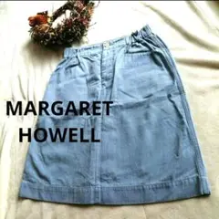 美品 マーガレット ハウエル MARGARET HOWELL 膝丈スカート