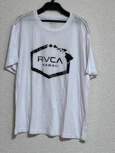 ■新品未使用 RVCA ルーカ ハワイ購入 半袖 Tシャツ ホワイト 白 サイズS 前ロゴ メンズ HAWAII ハワイアン サーファー 海 　定価7000円