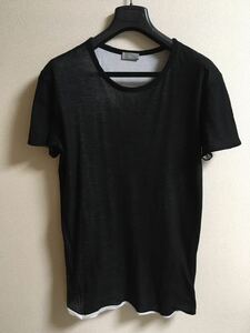 ディオールオム 10SS 黒白 レイヤード Tシャツ Mサイズ dior homme 半袖 ブラック ホワイト クリスヴァンアッシュ カットソー
