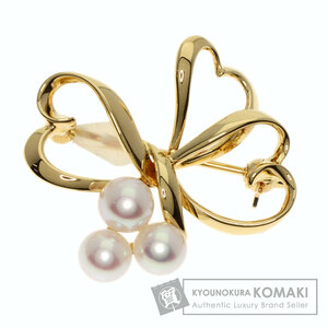 MIKIMOTO ミキモト パール 真珠 ブローチ K18イエローゴールド レディース 中古