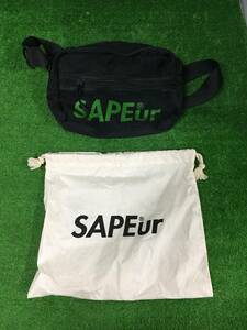 SAPEur サプール ショルダーバッグ ボディバッグ ブラック 25×17×6 保存袋付 ファッション小物 6-12