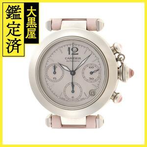 Cartier　カルティエ　W3106599　パシャC クロノ　ピンクシェル文字盤　シルクベルト　オートマチック　レディース　腕時計【200】C