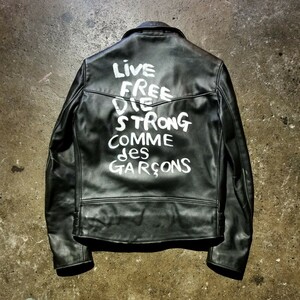 COMME des GARCONS ×Lewis Leathers LIGHTNING 40 青山オリジナル AD2018 コムデギャルソン ルイスレザー ライトニング レザー ライダース