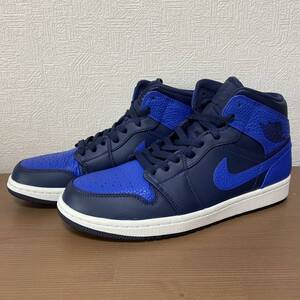 未使用 NIKE AIR JORDAN 1 MID OBSIDIAN ROYAL ナイキ エアジョーダン1 ミッド オブジディアン ロイヤル