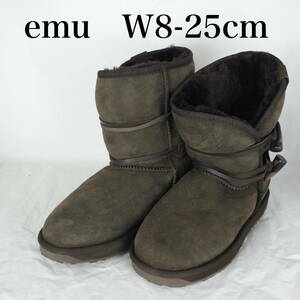 EB5486*emu*エミュー*レディースショートムートンブーツ*8-25cm*茶系