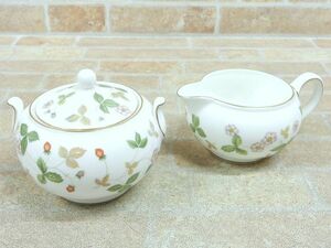 WEDGWOOD/ウェッジウッド ワイルド ストロベリー シュガーポット＆ミルククリーマー 2点セット 【7713y1】