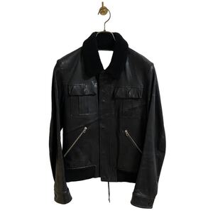 【アンダーカバー UNDERCOVER 10AW 襟ムートン ライダース レザー ジャケット ブラック メンズ2 artscabut期 685 jonio UNDERCOVERISM】