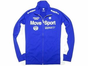 ★デサント★Move SportトラックジャケットL/青白ムーブスポーツメンズジャージDESCENTEジャンパーブルゾンブルー