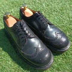 ✨希少なENGLAND製/厚底✨Dr.Martens フルブローグ　ブラック